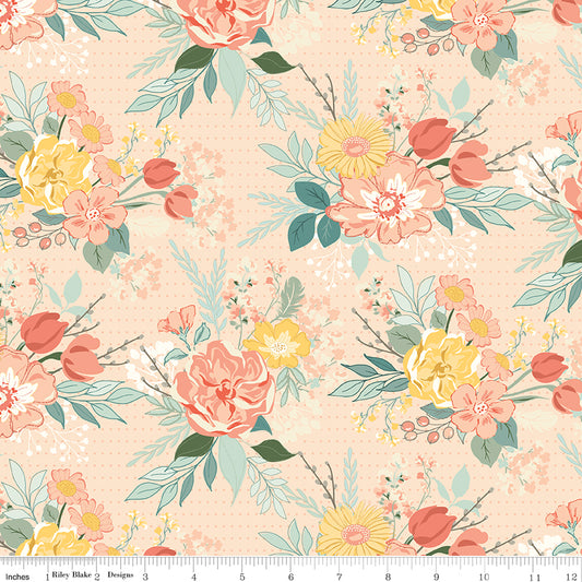 New Beginnings Main Blush by Sandy Gervais for Riley Blake Fabrics C15750-BLUSH, 1/2 yard increments