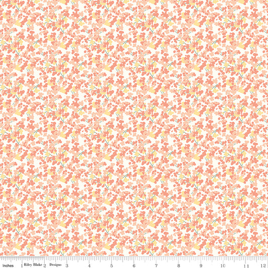 New Beginnings Blossoms Blush by Sandy Gervais for Riley Blake Fabrics C15754-BLUSH, 1/2 yard increments