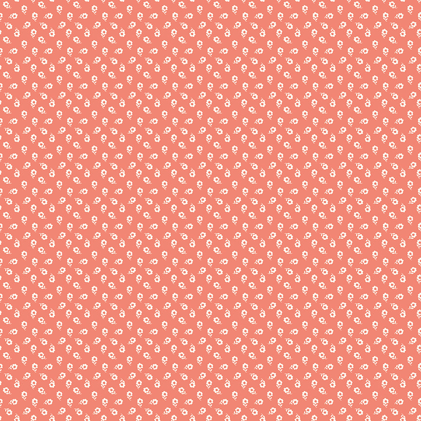 New Beginnings Posies Coral by Sandy Gervais for Riley Blake Fabrics C15755-CORAL, 1/2 yard increments
