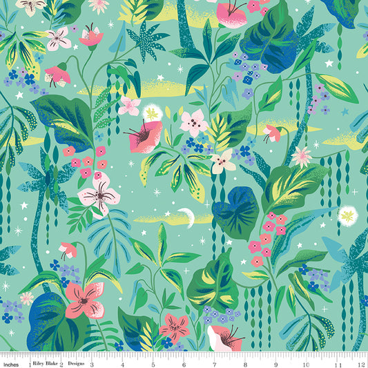 Forever Neverland Tropical Floral Songbird by Jill Howarth for Riley Blake Fabrics C15903-SONGBIRD, 1/2 yard increments