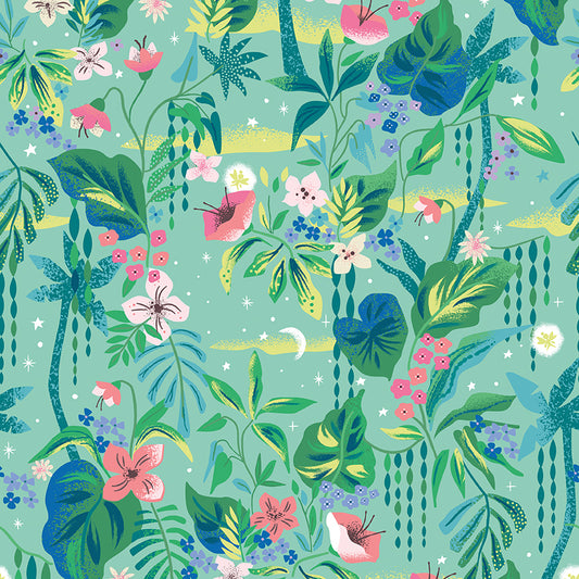 Forever Neverland Tropical Floral Songbird by Jill Howarth for Riley Blake Fabrics C15903-SONGBIRD, 1/2 yard increments