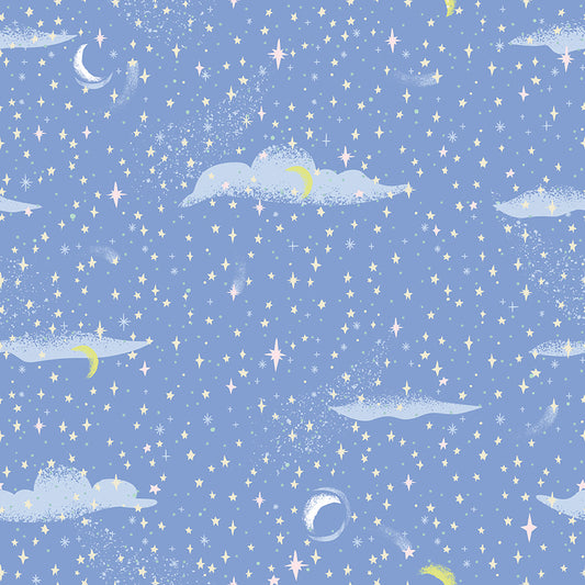 Forever Neverland Pixie Dust Periwinkle by Jill Howarth for Riley Blake Fabrics C15905-PERIWINKLE, 1/2 yard increments