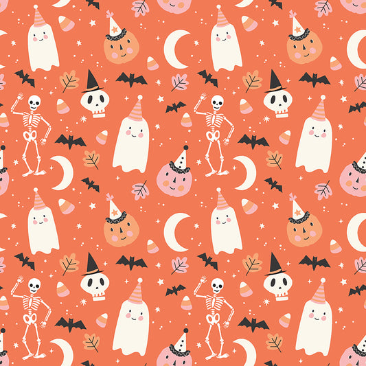 Hey Pumpkin Main Orange by My Mind's Eye for Riley Blake Fabrics C16030-ORANGE, 1/2 yard increments