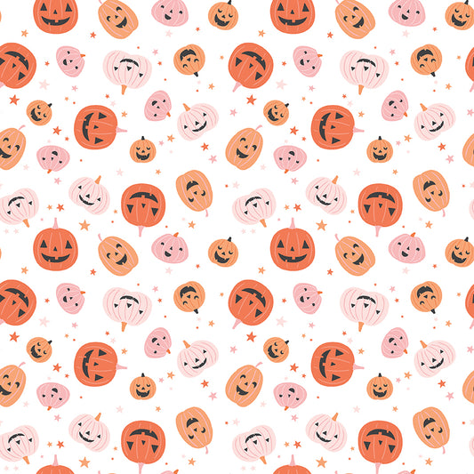 Hey Pumpkin Pumpkins White by My Mind's Eye for Riley Blake Fabrics C16031-WHITE, 1/2 yard increments