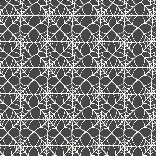 Hey Pumpkin Webs Charcoal by My Mind's Eye for Riley Blake Fabrics C16033-CHARCOAL, 1/2 yard increments