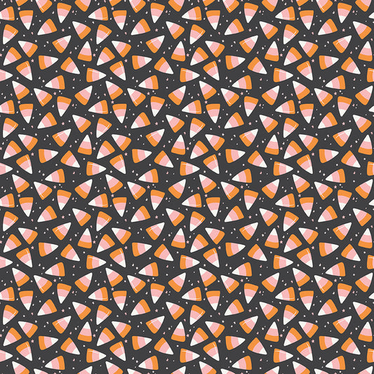 Hey Pumpkin Corn Candy Charcoal by My Mind's Eye for Riley Blake Fabrics C16035-CHARCOAL, 1/2 yard increments