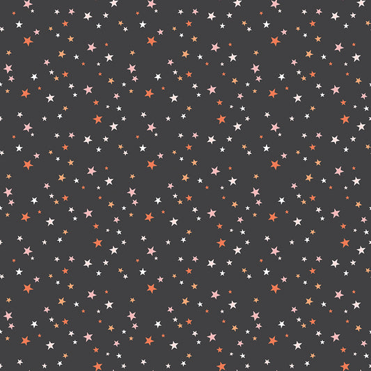 Hey Pumpkin Stars Charcoal by My Mind's Eye for Riley Blake Fabrics C16037-CHARCOAL, 1/2 yard increments