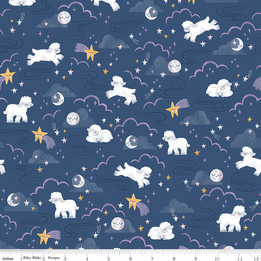 Twinkle Little Star Main Nighttime by Natàlia Juan Abelló for Riley Blake Designs, C16300-NIGHTTIME, 1/2 yard increments
