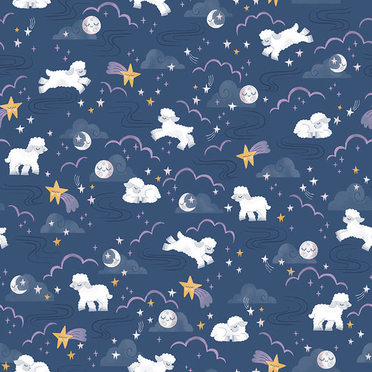 Twinkle Little Star Main Nighttime by Natàlia Juan Abelló for Riley Blake Designs, C16300-NIGHTTIME, 1/2 yard increments