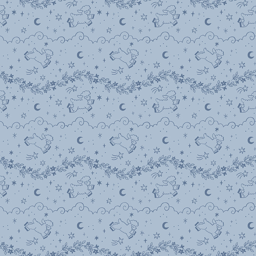 Twinkle Little Star Counting Sheep Blue by Natàlia Juan Abelló for Riley Blake Designs, C16301-BLUE, 1/2 yard increments