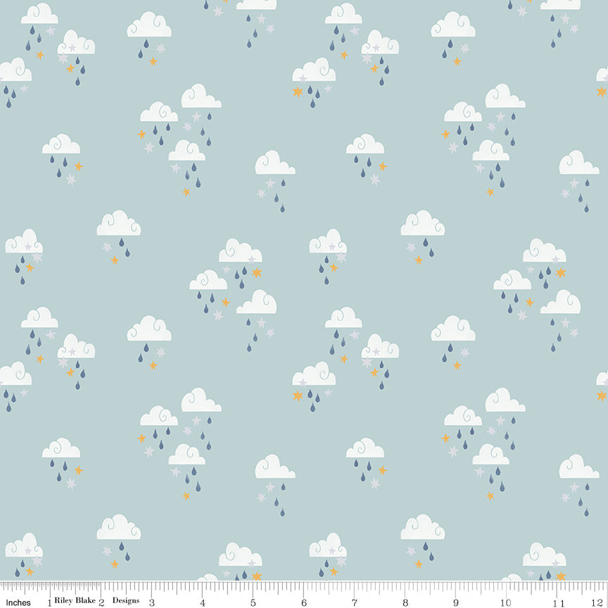 Twinkle Little Star Dream Skies Mist by Natàlia Juan Abelló for Riley Blake Designs, C16303-MIST, 1/2 yard increments