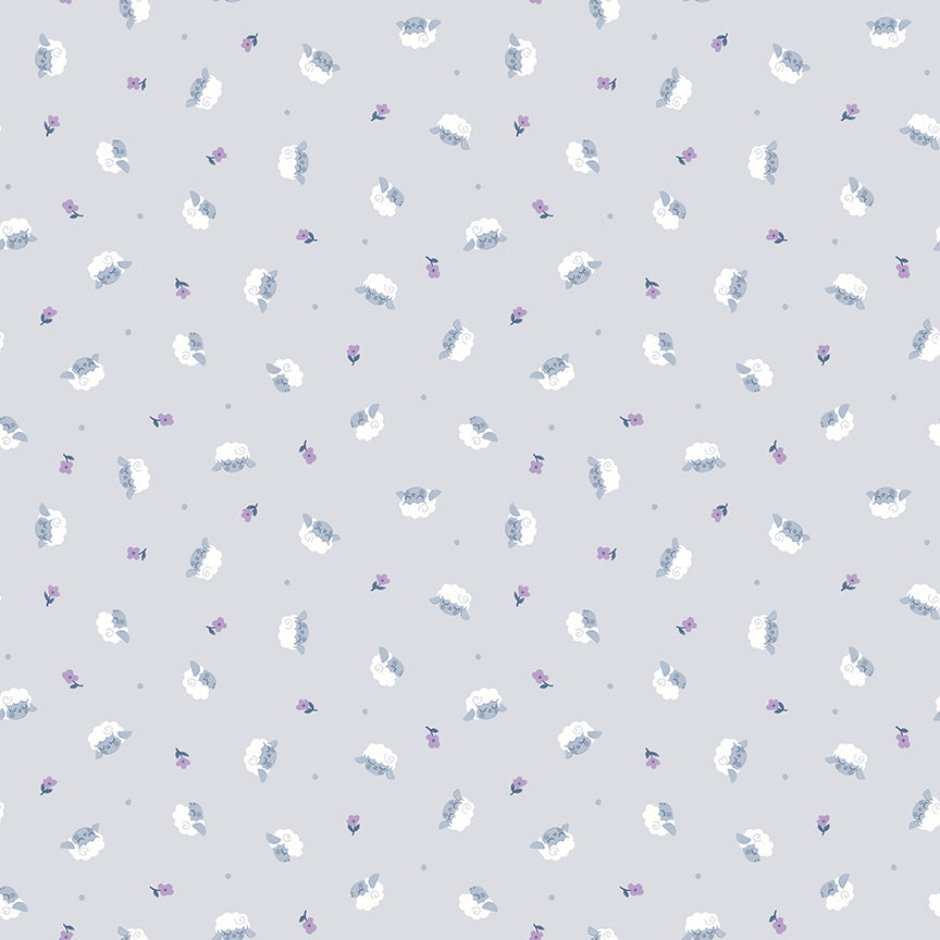 Twinkle Little Star Flock Gray by Natàlia Juan Abelló for Riley Blake Designs, C16304-GRAY, 1/2 yard increments