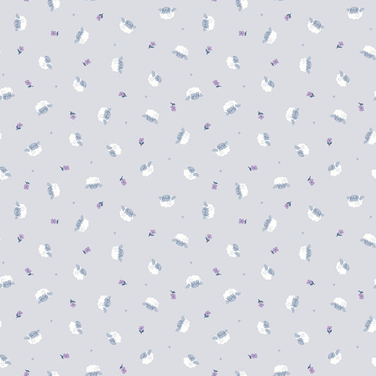 Twinkle Little Star Flock Gray by Natàlia Juan Abelló for Riley Blake Designs, C16304-GRAY, 1/2 yard increments