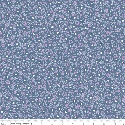 Twinkle Little Star Jasmine Stars Denim by Natàlia Juan Abelló for Riley Blake Designs, C16305-DENIM, 1/2 yard increments