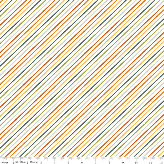 Happy Fall Days Stripes Multi by Kelsey Carlson for Riley Blake Fabrics C16346-MULTI, 1/2 yard increments