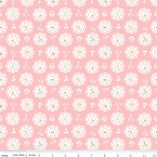 Summer Skies and Fireflies Doilies Pink by Gracey Larson for Riley Blake Designs, C16371-PINK, 1/2 yard increments