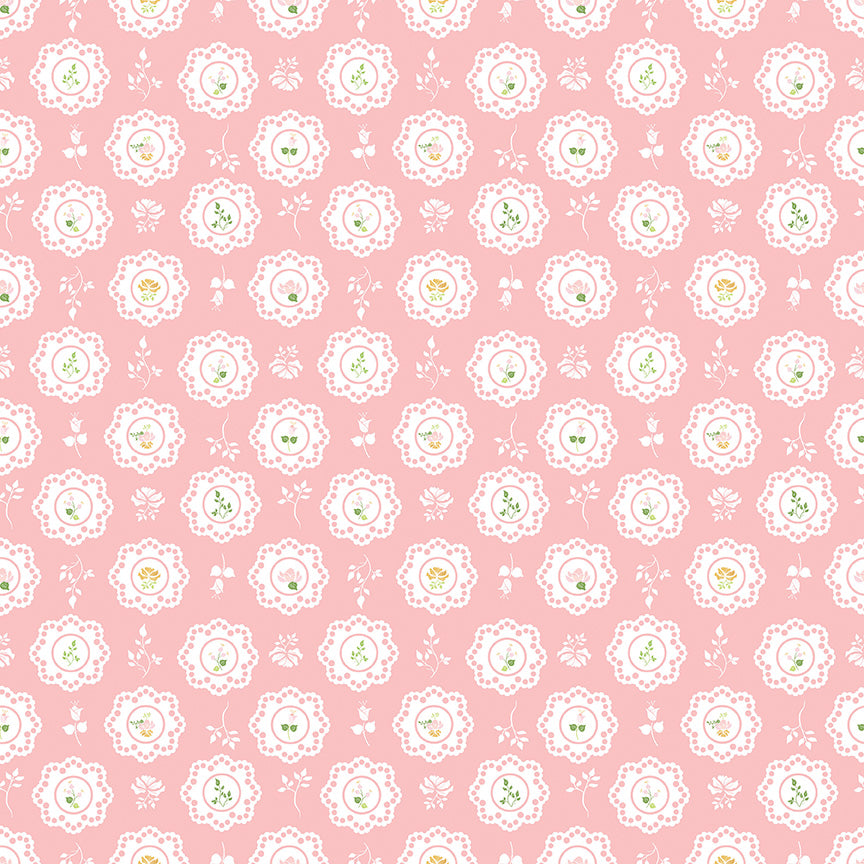 Summer Skies and Fireflies Doilies Pink by Gracey Larson for Riley Blake Designs, C16371-PINK, 1/2 yard increments