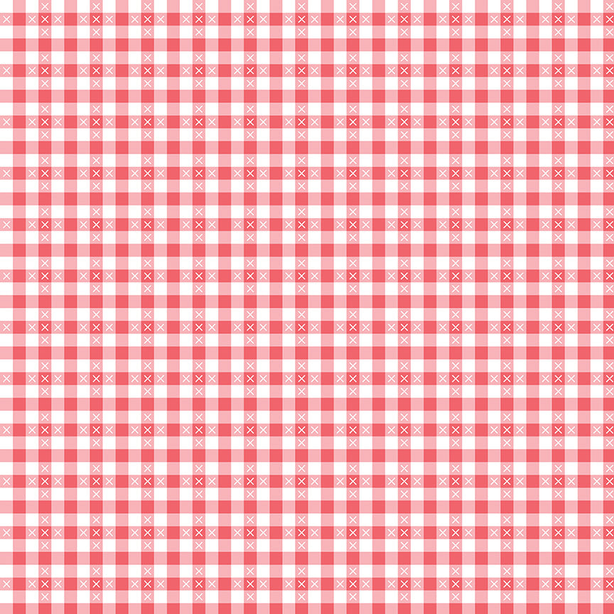 Summer Skies and Fireflies Gingham Tea Rose by Gracey Larson for Riley Blake Designs, C16375-TEAROSE, 1/2 yard increments