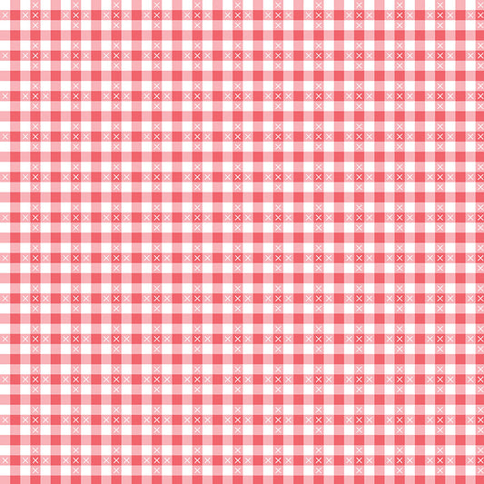 Summer Skies and Fireflies Gingham Tea Rose by Gracey Larson for Riley Blake Designs, C16375-TEAROSE, 1/2 yard increments