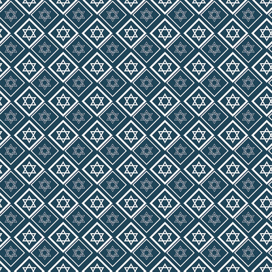 8 Nights, 8 Lights Star of David Navy C16423-NAVY, 1/2 yard increments