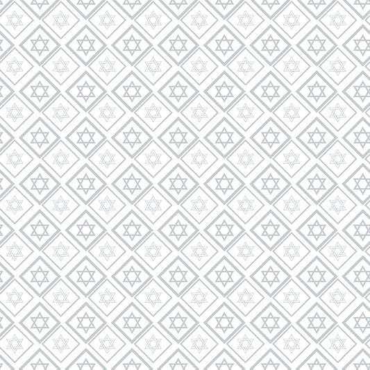 8 Nights, 8 Lights Star of David White C16423-WHITE, 1/2 yard increments
