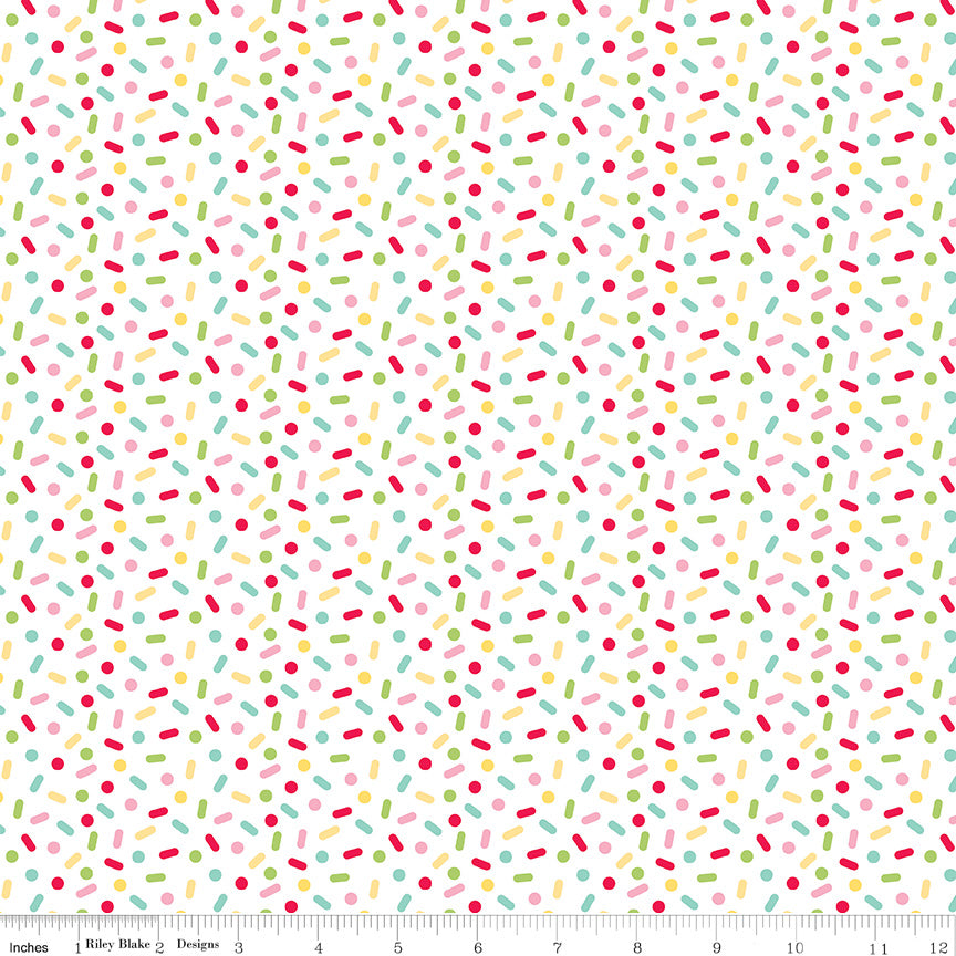 Gingerbread Kisses Sprinkles Multi by Doodlebug Design Inc for Riley Blake Fabrics C16444-MULTI, 1/2 yard increments