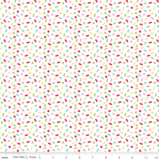 Gingerbread Kisses Sprinkles Multi by Doodlebug Design Inc for Riley Blake Fabrics C16444-MULTI, 1/2 yard increments