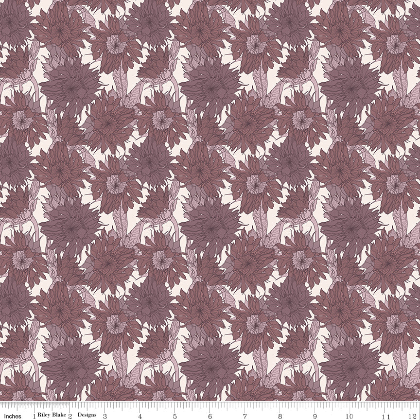 Evening on the Prairie Sunflower Grape by Melissa Gilbert for Riley Blake Fabrics C16741-GRAPE, 1/2 yard increments