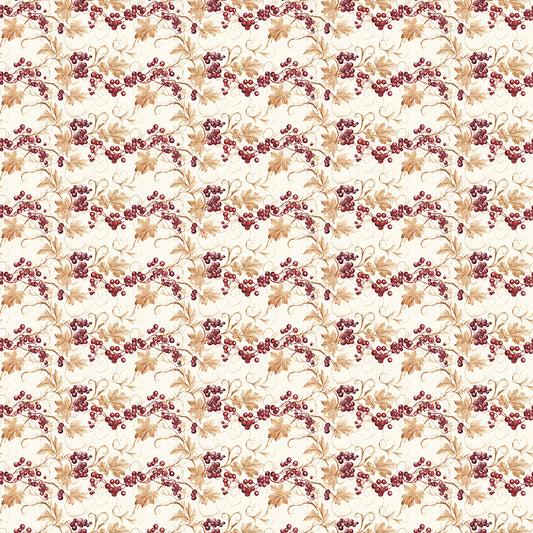 Evening on the Prairie Prairie Berries Cream by Melissa Gilbert for Riley Blake Fabrics C16742-CREAM, 1/2 yard increments