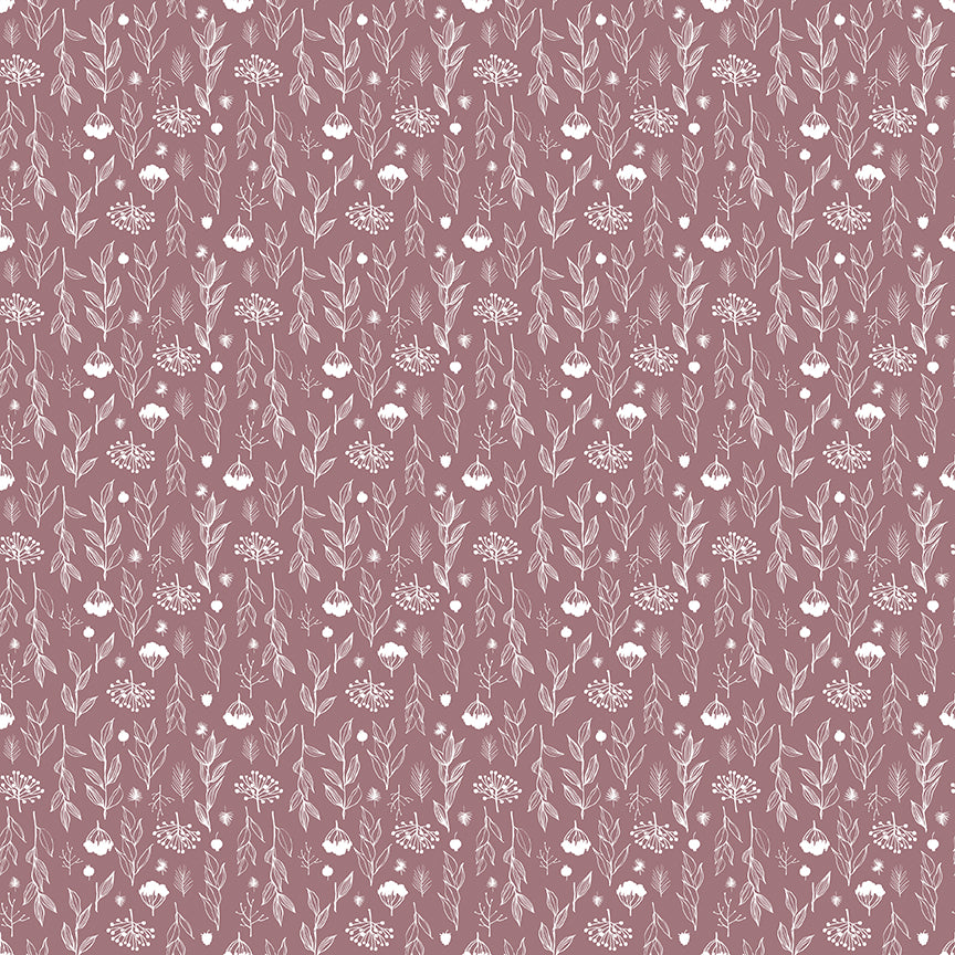 Evening on the Prairie Silhouette Floral Heather by Melissa Gilbert for Riley Blake Fabrics C16748-HEATHER, 1/2 yard increments