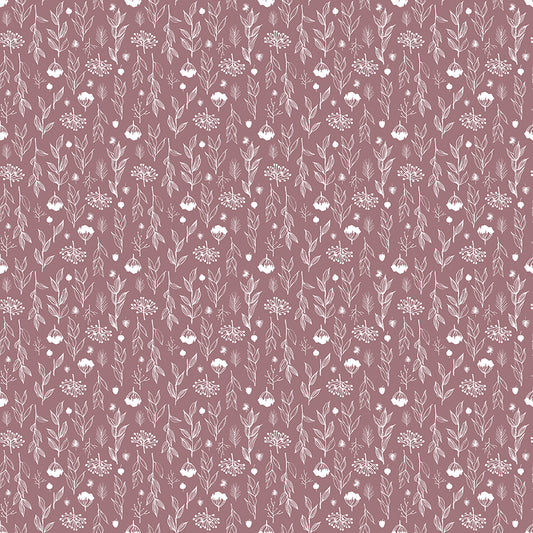 Evening on the Prairie Silhouette Floral Heather by Melissa Gilbert for Riley Blake Fabrics C16748-HEATHER, 1/2 yard increments