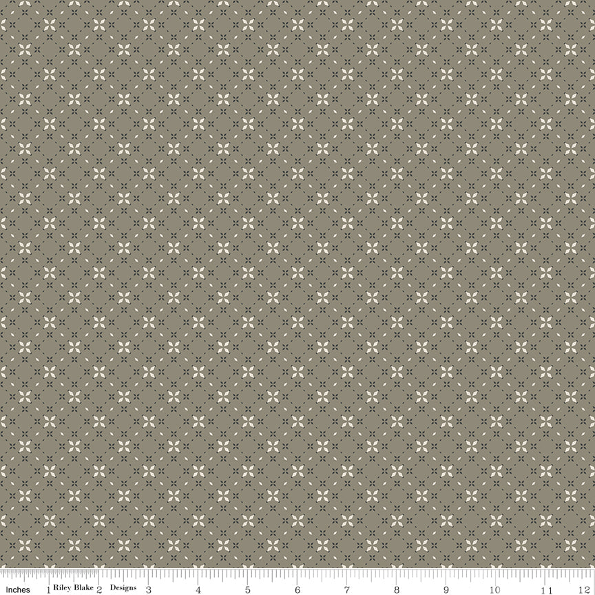 Evening on the Prairie Geo Floral Green by Melissa Gilbert for Riley Blake Fabrics C16749-GREEN, 1/2 yard increments
