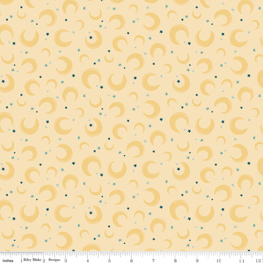 Baby Boy Moons Yellow by Lori Whitlock for Riley Blake Designs, C16762-YELLOW, 1/2 yard increments
