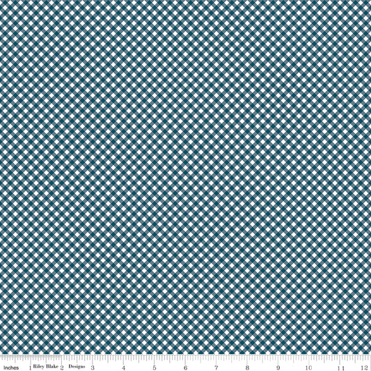 Baby Boy Gingham Oxford by Lori Whitlock for Riley Blake Designs, C16765-OXFORD, 1/2 yard increments
