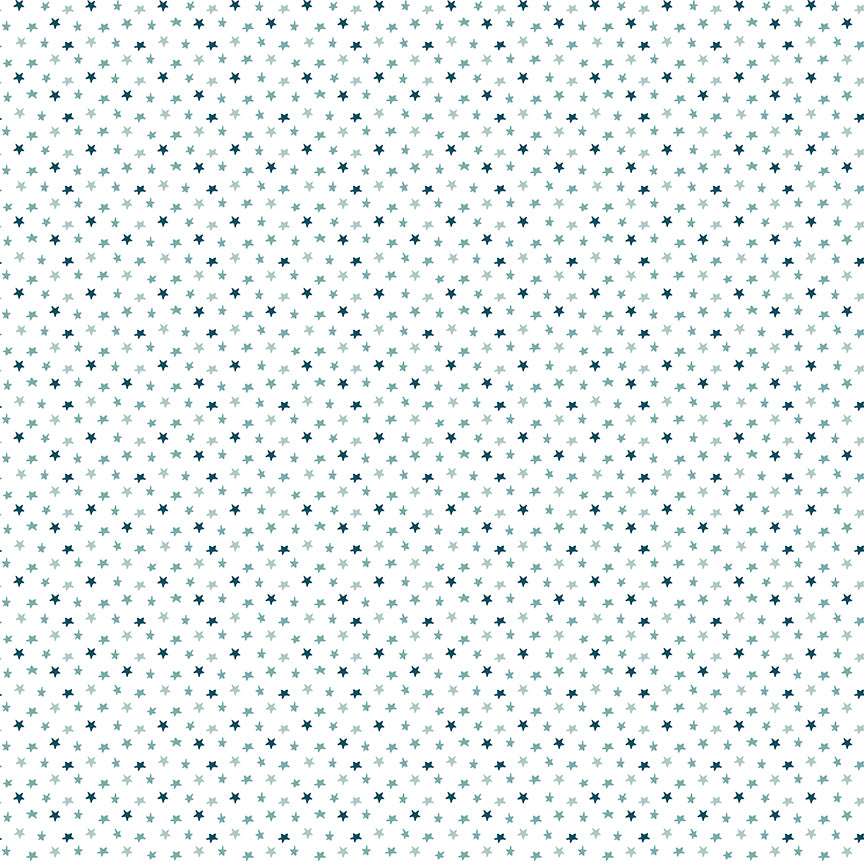 Baby Boy Stars White by Lori Whitlock for Riley Blake Designs, C16766-WHITE, 1/2 yard increments