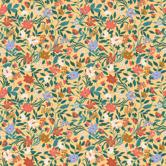 Thimbelina & the Sewing Fairies Garden Honey by Jennifer Long for Riley Blake Fabrics C16862-HONEY, 1/2 yard increments