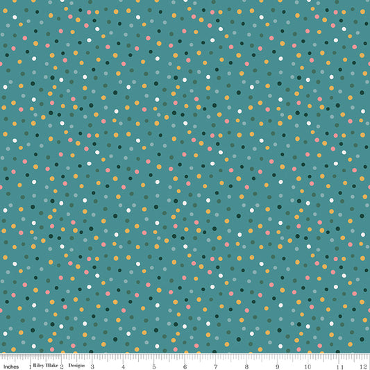 Thimbelina & the Sewing Fairies Dotty Rain by Jennifer Long for Riley Blake Fabrics C16864-RAIN, 1/2 yard increments