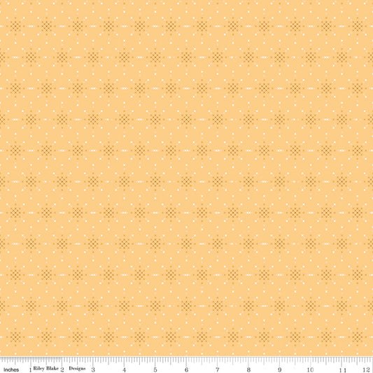 Thimbelina & the Sewing Fairies Fairy Stitching Dust Honey by Jennifer Long for Riley Blake Fabrics C16865-HONEY, 1/2 yard increments