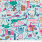 The Genesis of a Journey It Takes a Village Blue by Genesis Hall for Riley Blake Designs, C16930-BLUE, 1/2 yard increments