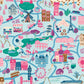 The Genesis of a Journey It Takes a Village Blue by Genesis Hall for Riley Blake Designs, C16930-BLUE, 1/2 yard increments