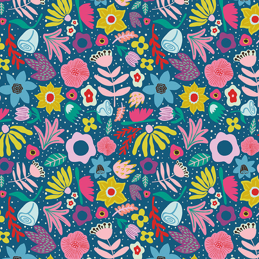 The Genesis of a Journey Along the Way Denim by Genesis Hall for Riley Blake Designs, C16931-DENIM, 1/2 yard increments