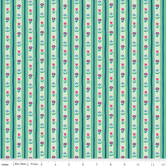 The Genesis of a Journey Bavarian Mint by Genesis Hall for Riley Blake Designs, C16934-MINT, 1/2 yard increments