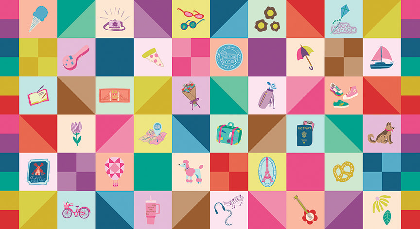 The Genesis of a Journey Memories Made Cheater Print Multi by Genesis Hall for Riley Blake Designs, C16935-MULTI, 1/2 yard increments