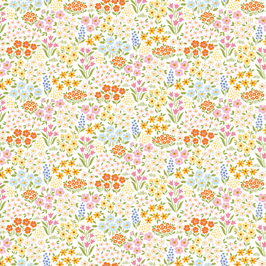 Little Darlin' Floral Fields Cream by Riley Blake Designers, C16971-CREAM, 1/2 yard increments