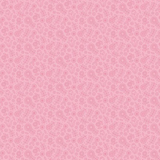 Little Darlin' Tonal Floral Pink by Riley Blake Designers, C16972-PINK, 1/2 yard increments