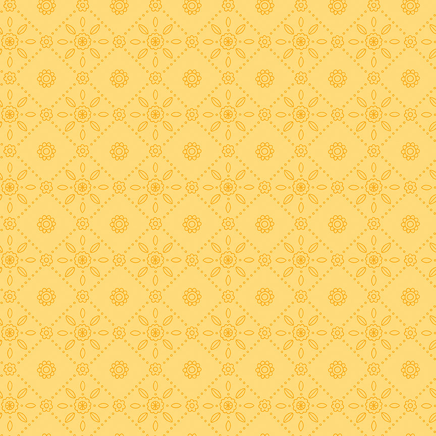 Little Darlin' Folk Tile Yellow by Riley Blake Designers, C16973-YELLOW, 1/2 yard increments