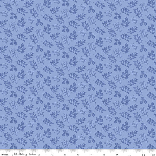 Little Darlin' Leaves Periwinkle by Riley Blake Designers, C16974-PERIWINKLE, 1/2 yard increments