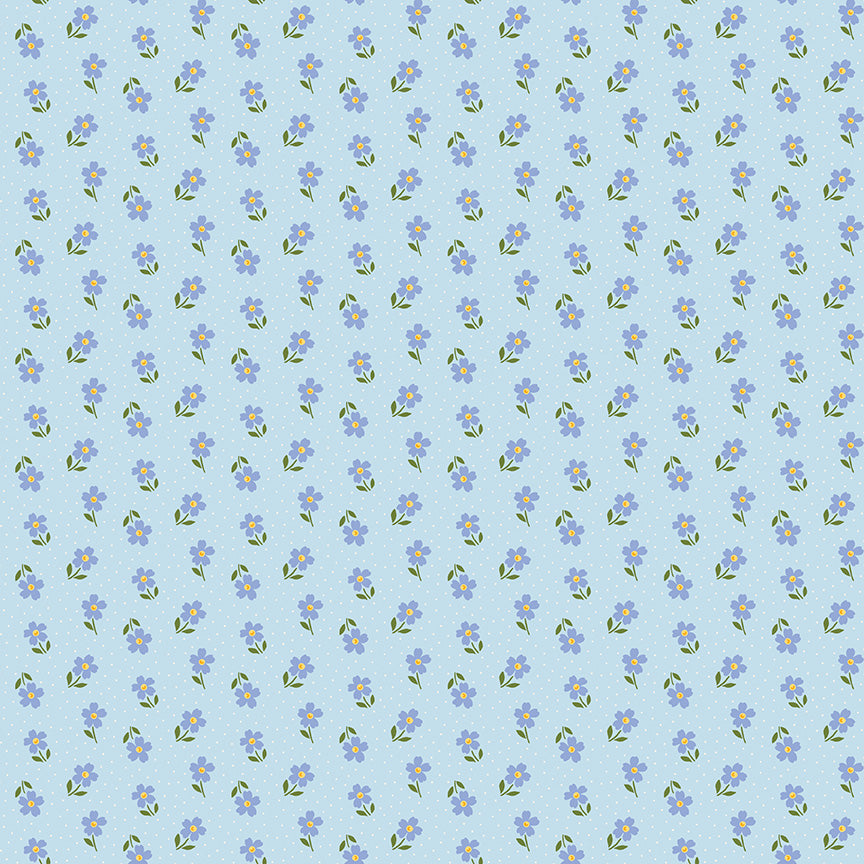 Little Darlin' Ditsy Blue by Riley Blake Designers, C16975-BLUE, 1/2 yard increments