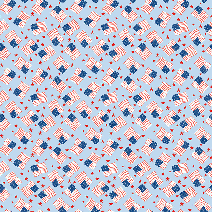 Firecracker Flags Frost by My Mind's Eye for Riley Blake Fabrics, C17203-FROST, 1/2 yard increments