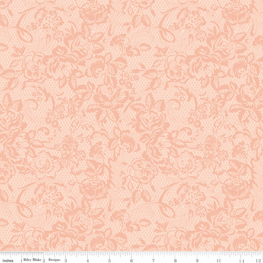 Rose & Violet's Bouquet des Fleurs Lace Blush for Riley Blake Designs, C17292-BLUSH, 1/2 yard increments